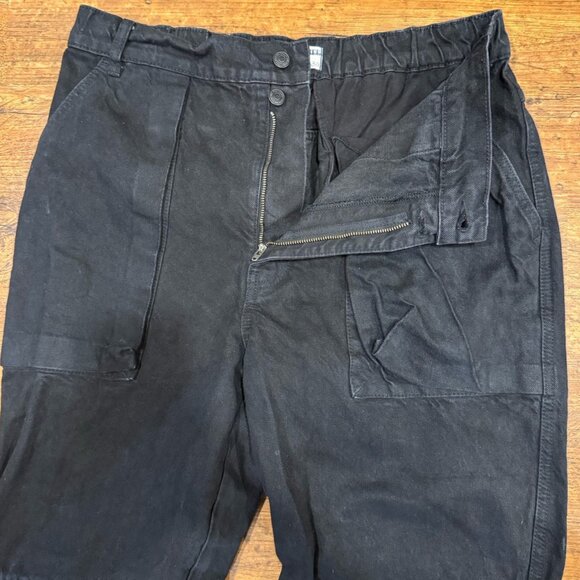 Free People We The Free Black Marx Slouchy Baggy Cargo Denim Jeans Women's 30x29 - Picture 4 of 10